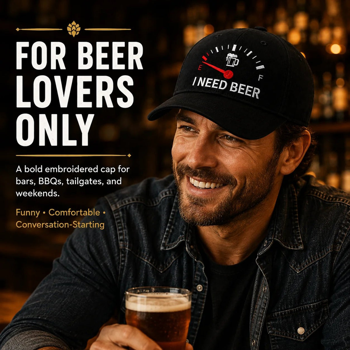 🍺 'I NEED BEER' embroidered baseball cap – Unisex commemorative cap 🧢