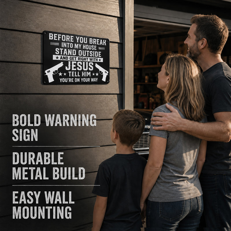 Double Gun Warning Sign