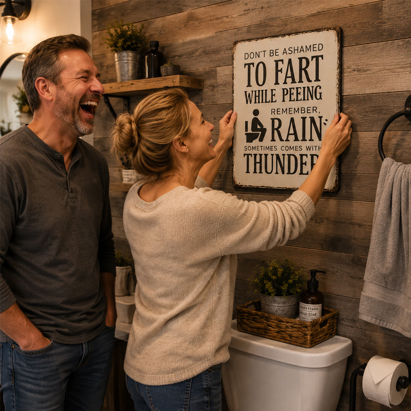 Funny Toilet Iron Sign