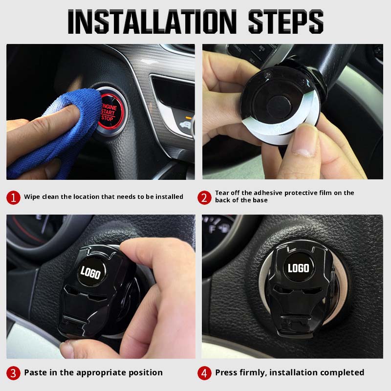 Premium Metal Push-to-Start Button Cover | Hero Edition