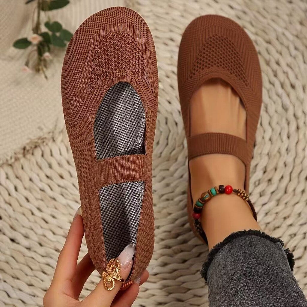 👟 Breathable Women's Knit Flats – Soft, Lightweight, & Comfortable—Even on Long Walks