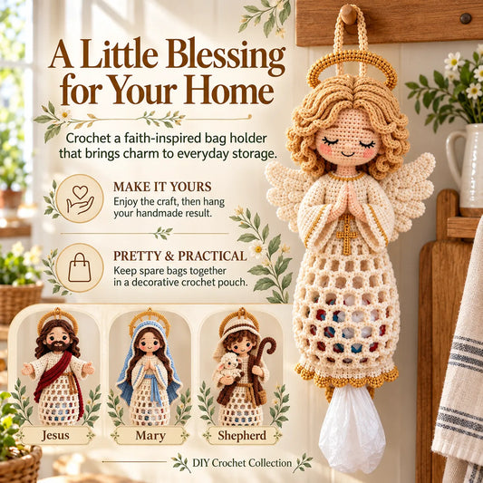 🧶 Beginner-Friendly Blessed Home Crochet Bag Holder DIY Kit ✝️