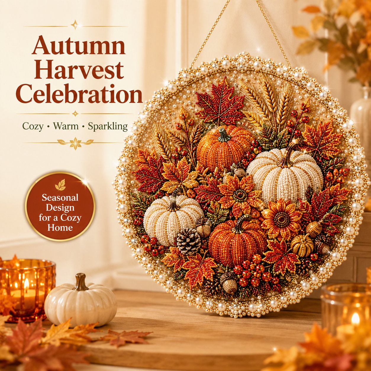 ✨ Four Seasons & Holiday Pearl Art Hanging Wreath Kit 💎