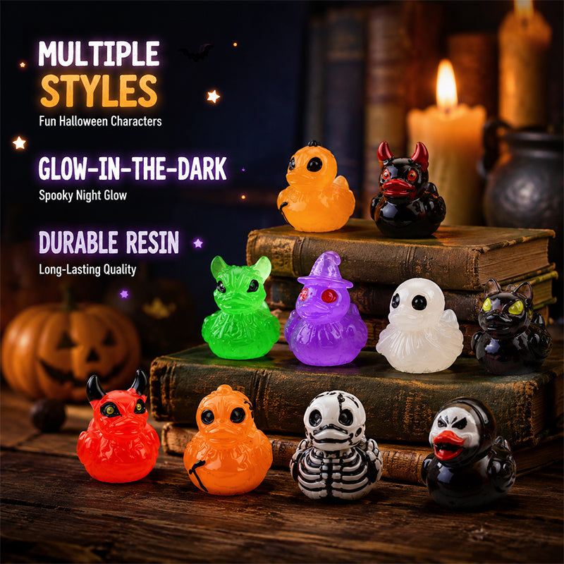 🎃🐤 Halloween Resin Mini Duckies — 12 Spooky Designs, 1‑Inch Tiny Decor
