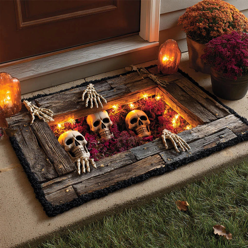 Halloween Skeleton Fireplace Rug