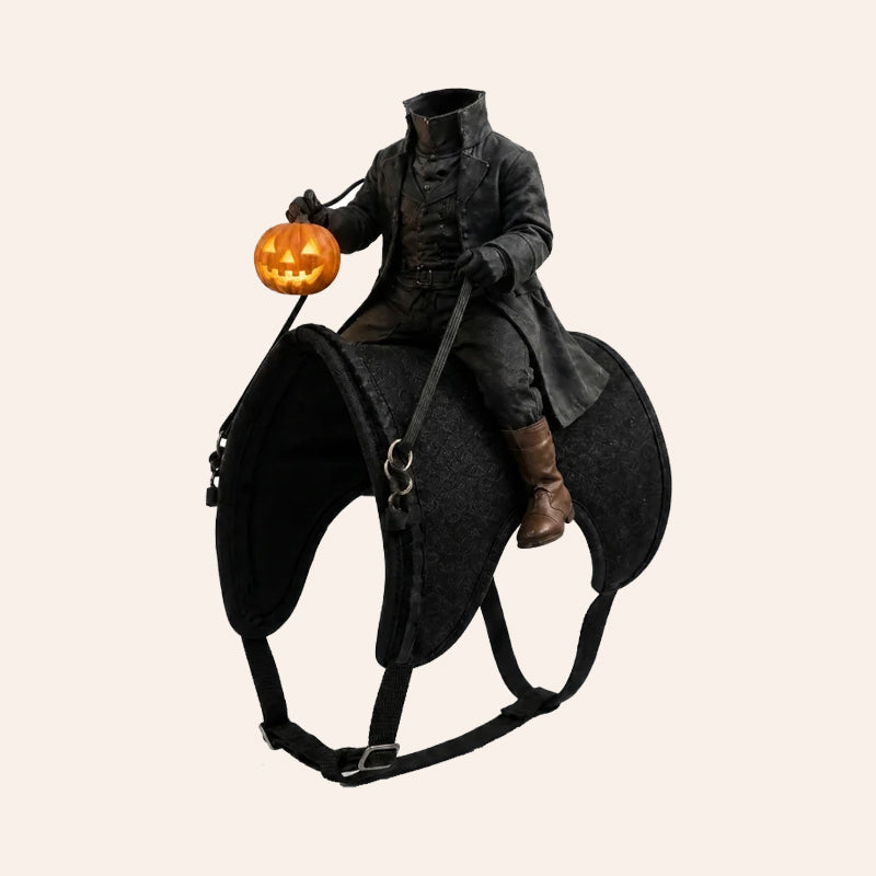 Headless Horseman Cat Costume – Spooky 3D Horse Riding Illusion