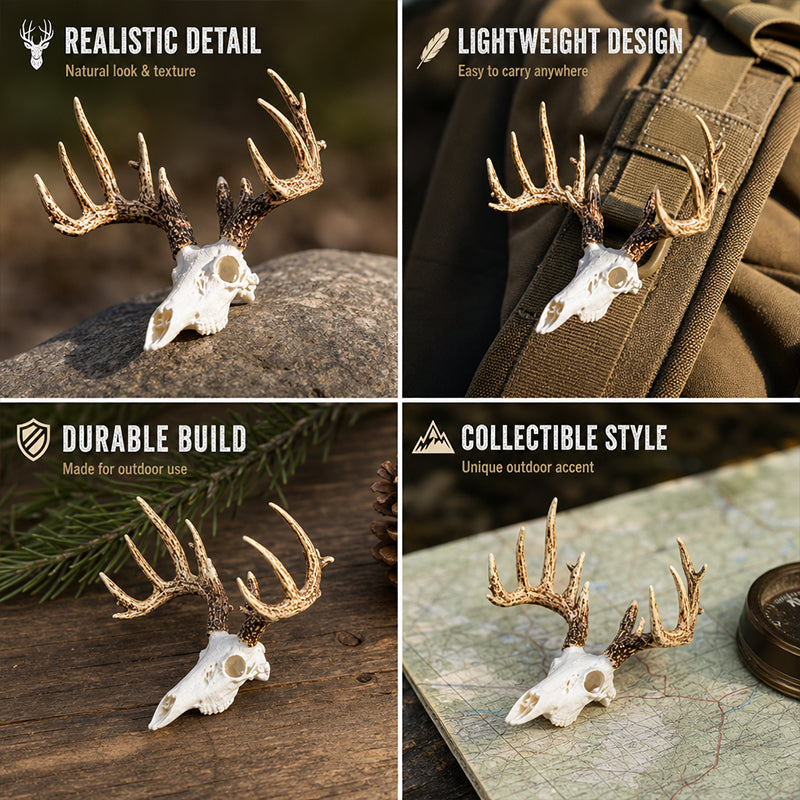 Mini Whitetail Deer Skull & Antler Display