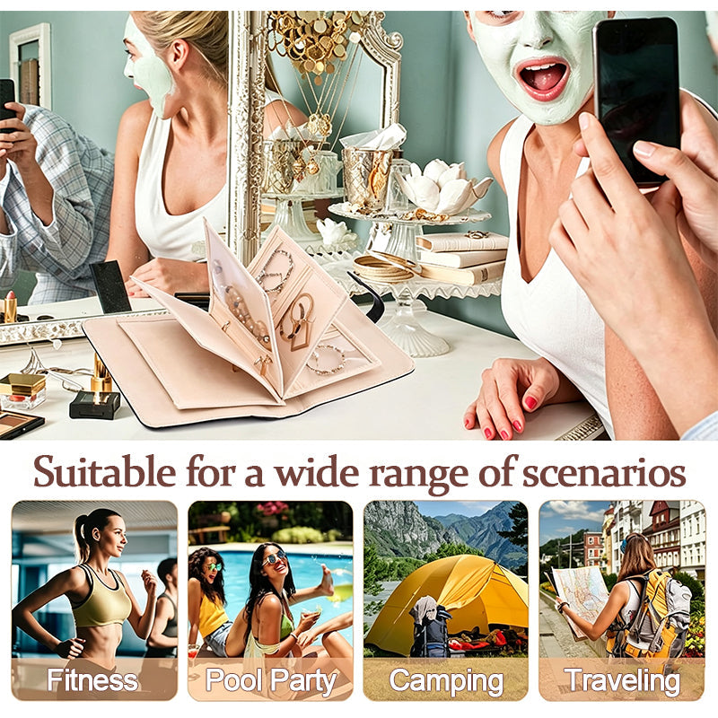 Travel Jewelry Organizer Book – Portable Zippered Jewelry Storage Case
