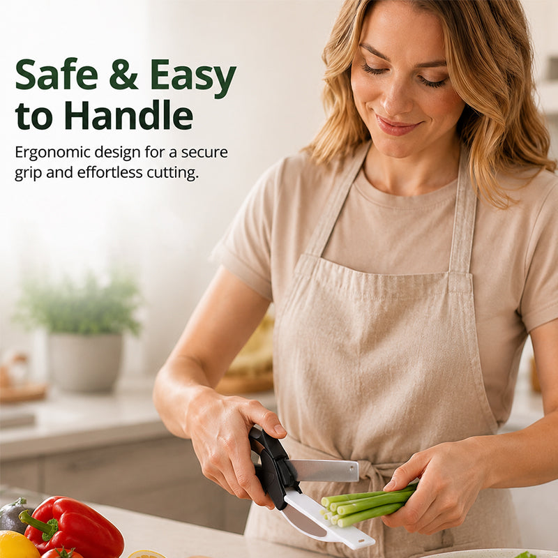 Smart 2-in-1 Kitchen Cutter: Multifunctional Vegetable Chopper & Scissor Board
