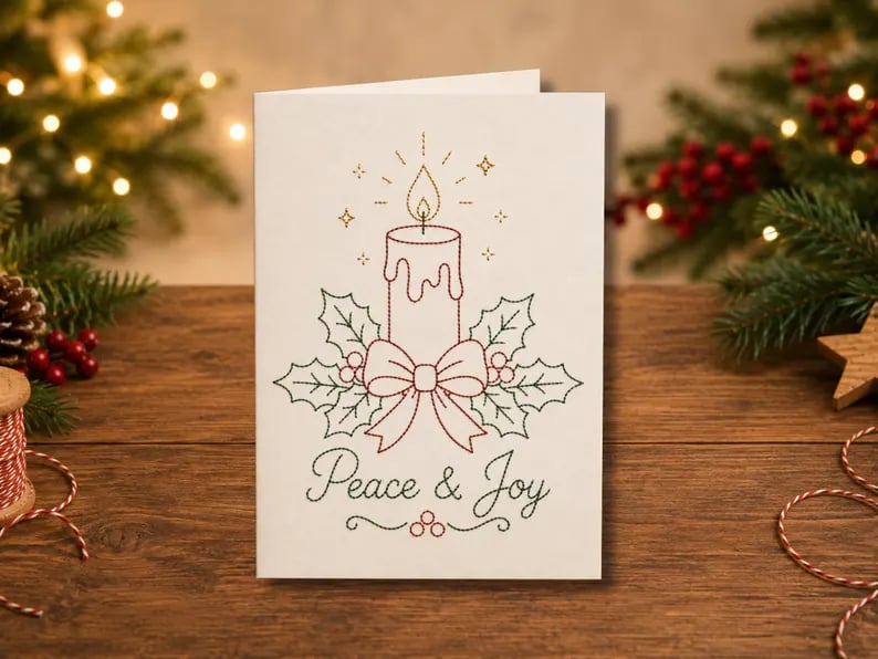 🌲Christmas Hand Embroidery Card DIY Kit | Stitch Your Way Into the Christmas Spirit ✨ 🎁