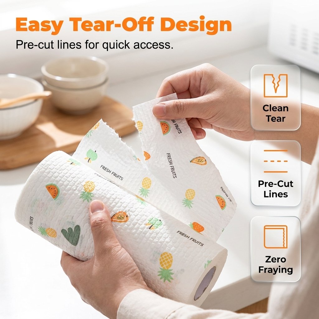🔥 Roll of 50 reusable cleaning cloths – Wash, reuse, and clean more for less money🌿