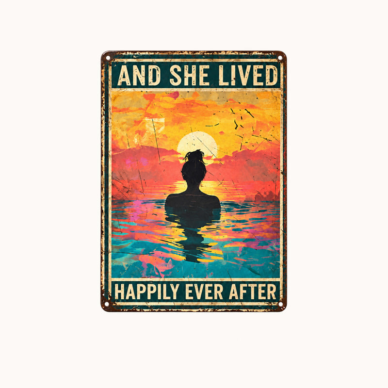 Vintage Sunset Aesthetic Art Sign