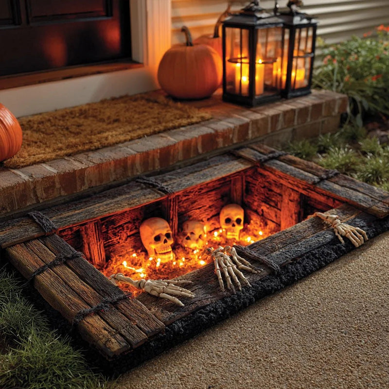 Halloween Skeleton Fireplace Rug