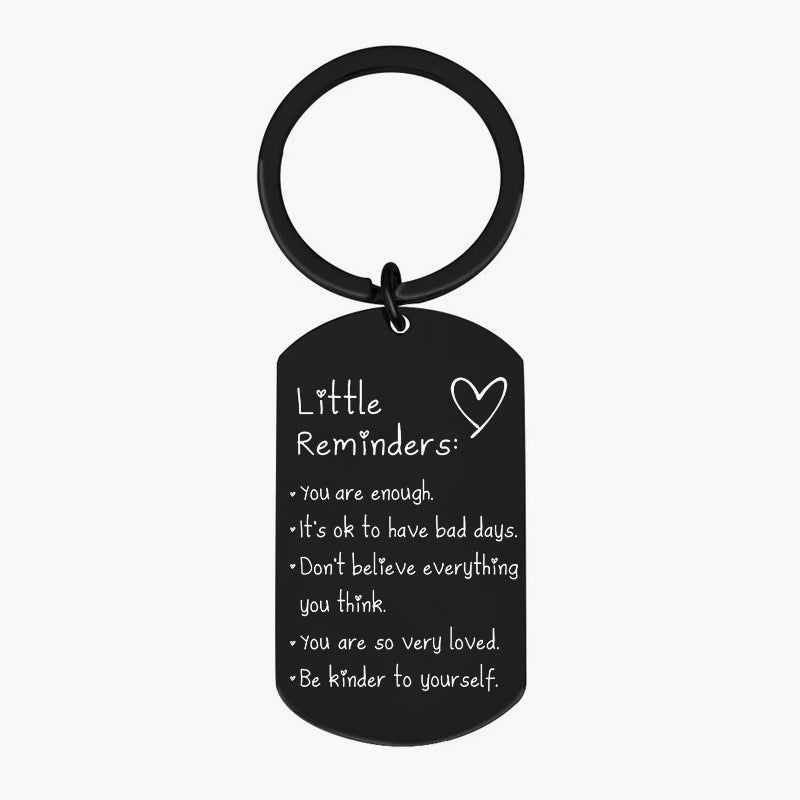 Little Reminders Engraved Keychain - Inspirational Dog Tag Keyring