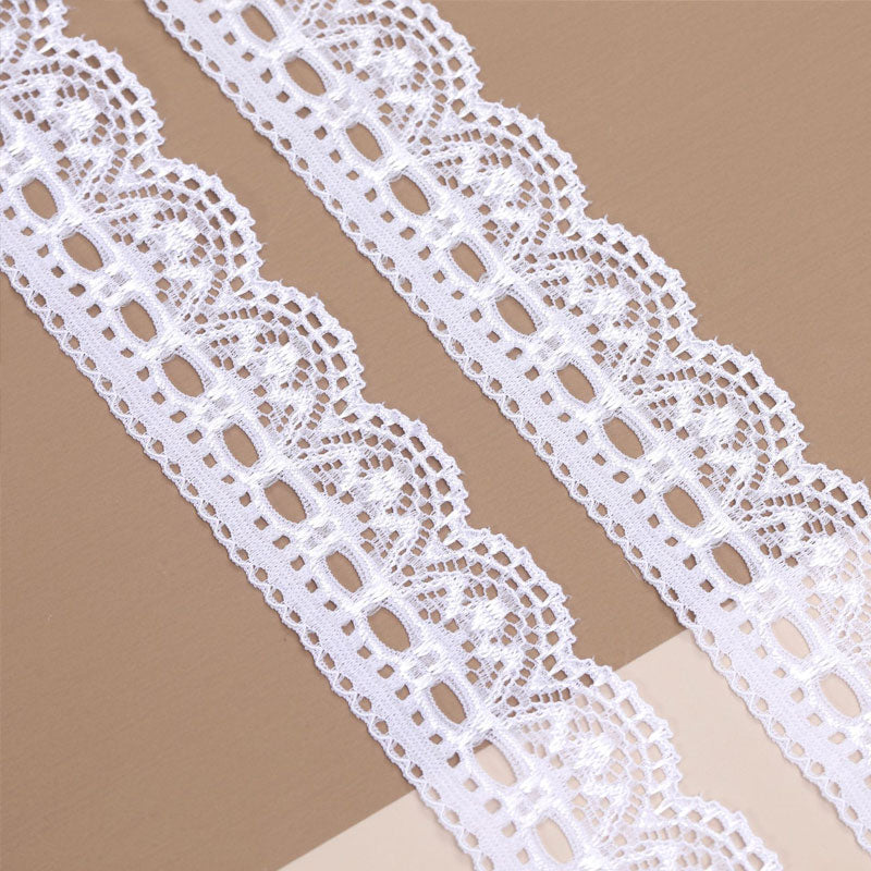 Elastic Embroidered Lace Trim for Shirt Button Decor, Colorful Stretch Lace Ribbon for DIY Sewing & Lingerie Crafts