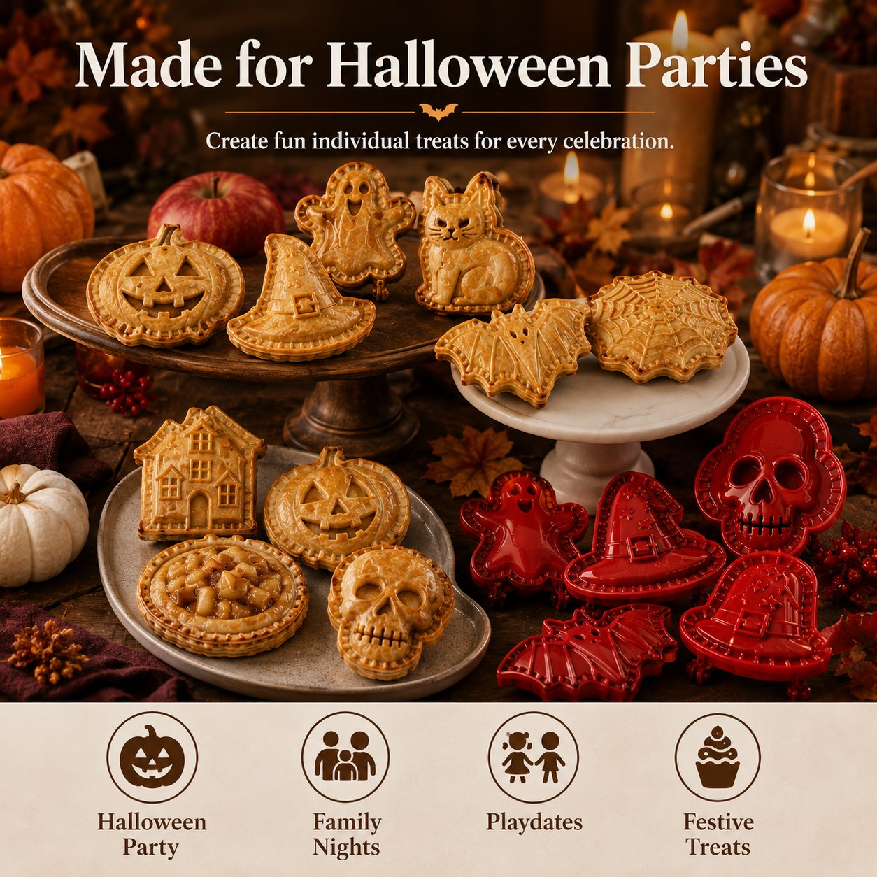 🎃 8-Piece Halloween Mini Hand Pie Mold Set