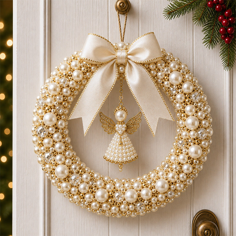 🎄✨ DIY Christmas Pearl Wreath Kit – Handmade Beaded Holiday Door Décor 💎🎀