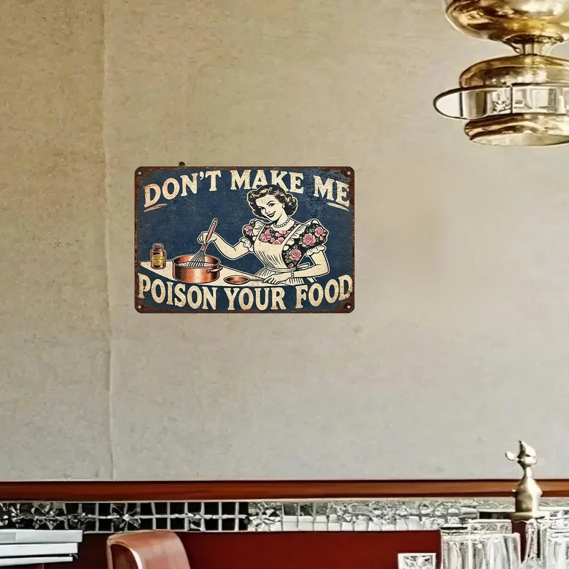 Funny Kitchen Metal Sign Retro Diner Humor Vintage Style Wall Art Playful Gift for Home…