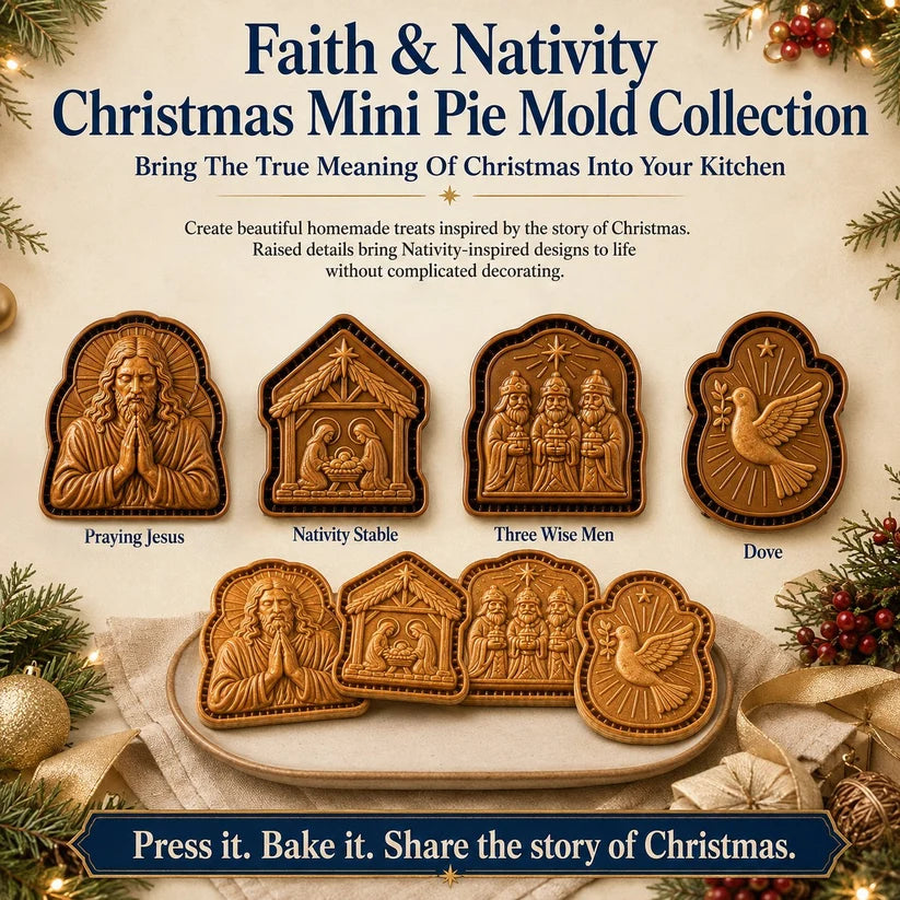 ✝️ Faith & Nativity Christmas Mini Pie Mold Collection