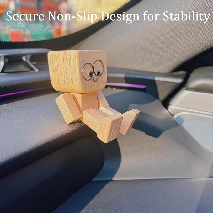 “Tapping Foot” Wooden Statue Car Decorative Ornament