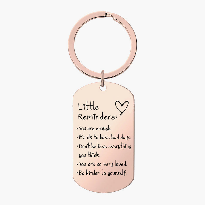 Little Reminders Engraved Keychain - Inspirational Dog Tag Keyring