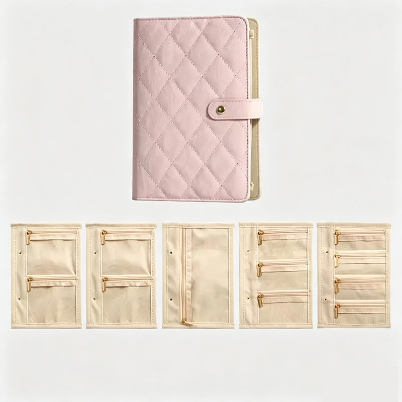 Travel Jewelry Organizer Book – Portable Zippered Jewelry Storage Case