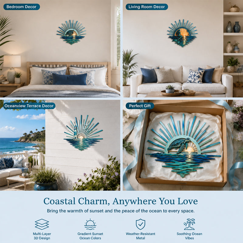 Sunset series ocean wall decoration