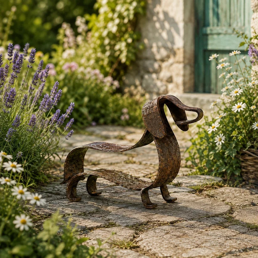 Rustic Dachshund Metal Sculpture