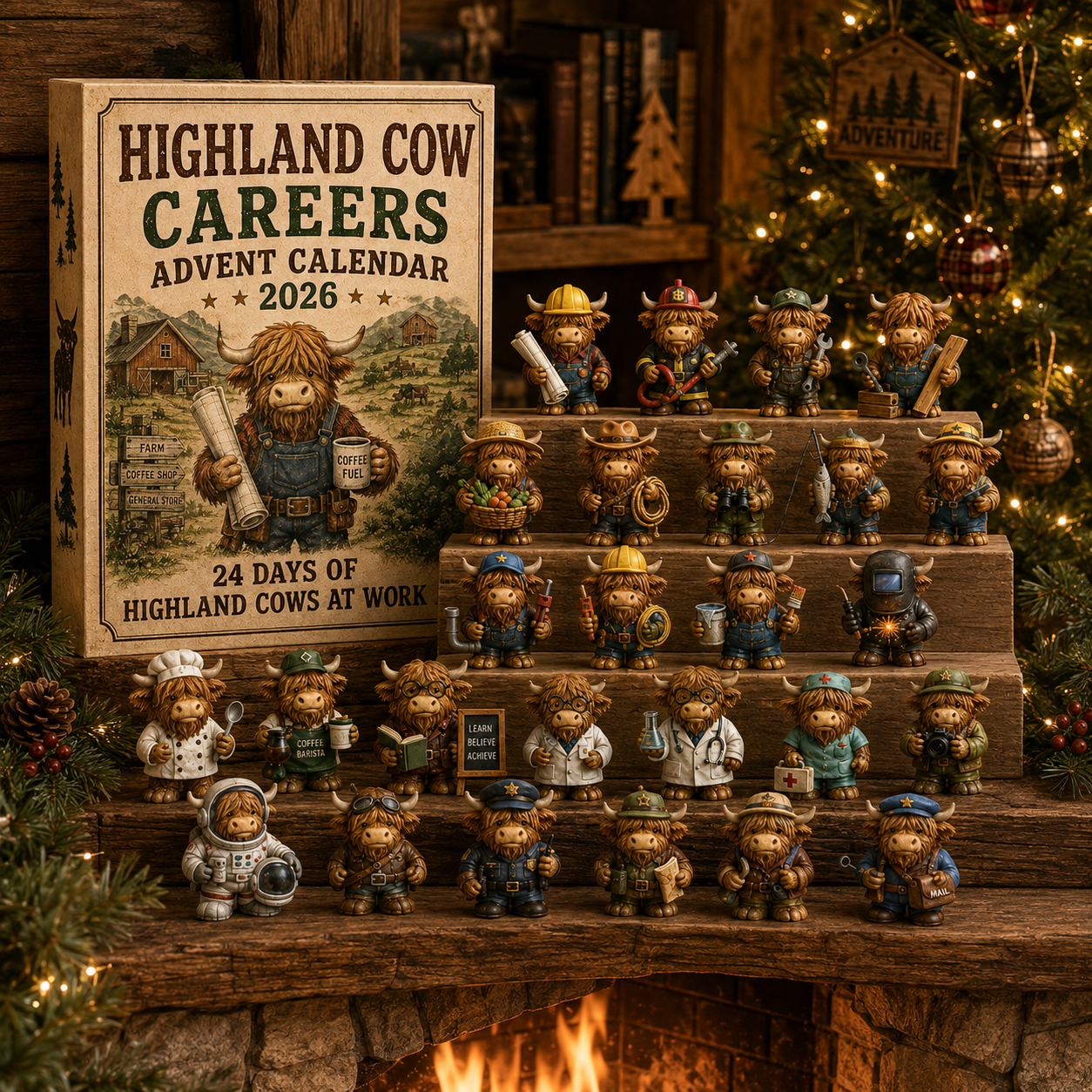 🐮 Highland Cow Careers Advent Calendar 2026 – 24 Days of Country Charm 🎁🤎