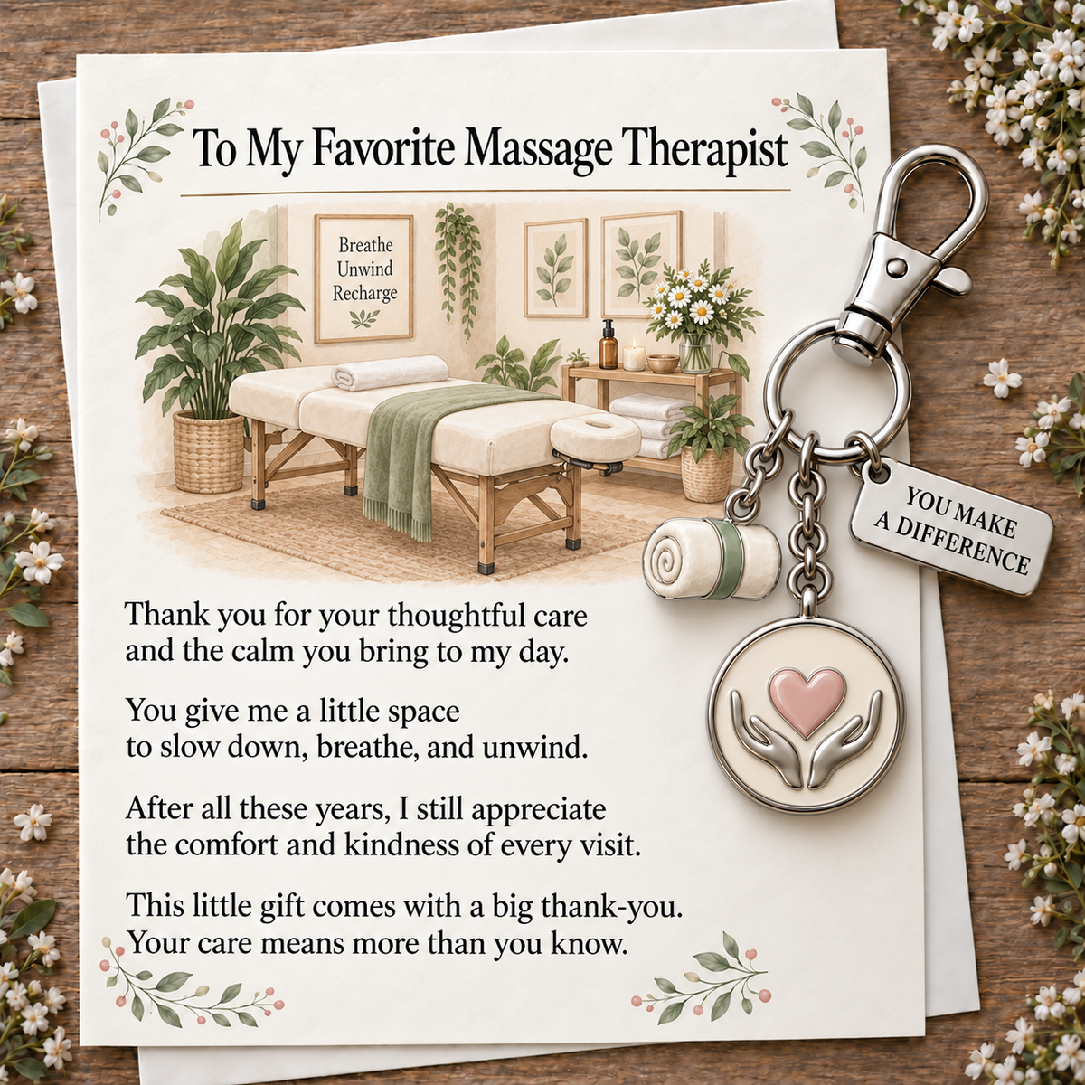 ✨ The 'You Make a Difference' Appreciation Gift Set – Keychain & Greeting Card ✨