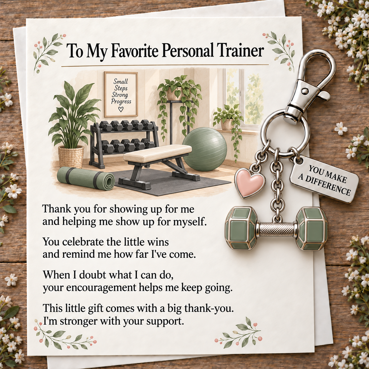 ✨ The 'You Make a Difference' Appreciation Gift Set – Keychain & Greeting Card ✨