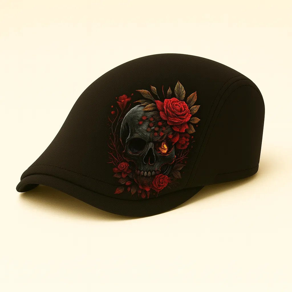 🔥Last Day 50% OFF💀Handcrafted Skull & Thorn Flat Cap