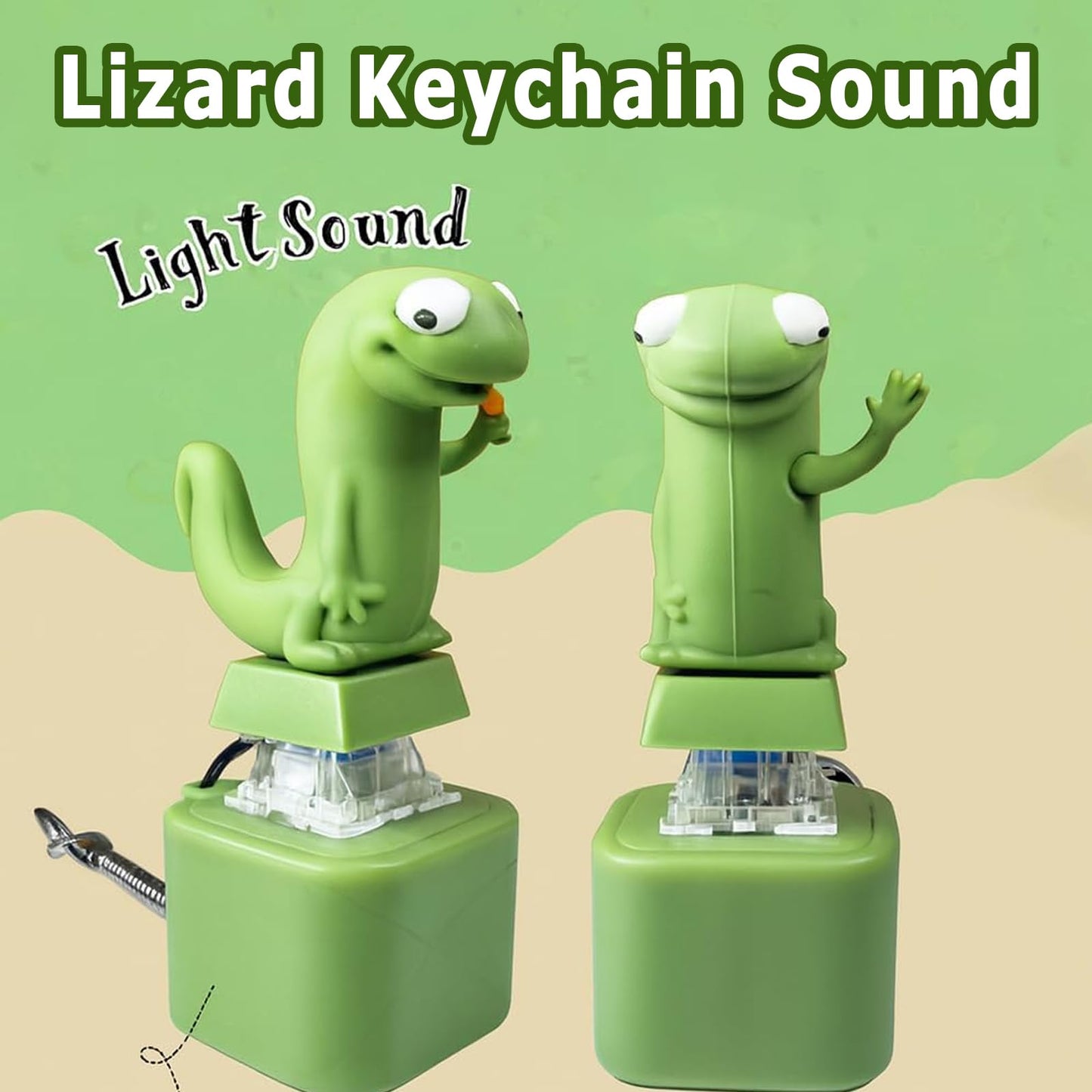 Glow-in-the-Motion Lizard Sound & Light Fidget Keychain – Your Pocket-Sized Stress Reliever