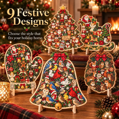 ⏳ Last Day 49% OFF – 🎄 Christmas Wooden Puzzle with Stand | Designs to Build & Display 🧩