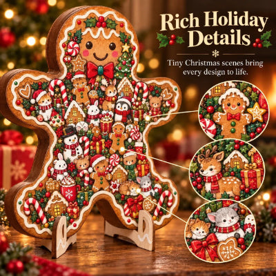 ⏳ Last Day 49% OFF – 🎄 Christmas Wooden Puzzle with Stand | Designs to Build & Display 🧩