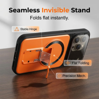 MagSafe Magnetic Case with Camera Lens Cover & Invisible Stand