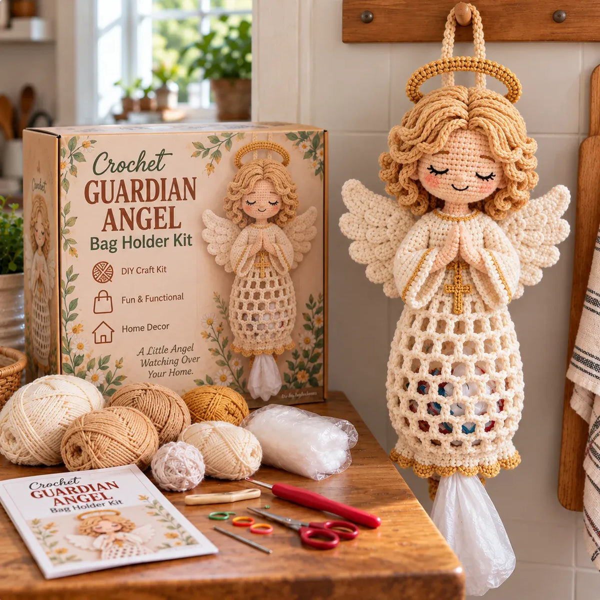 🧶 Beginner-Friendly Blessed Home Crochet Bag Holder DIY Kit ✝️