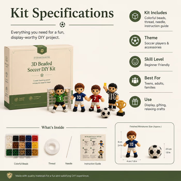 ⚽✨3D Beaded Soccer DIY Kit