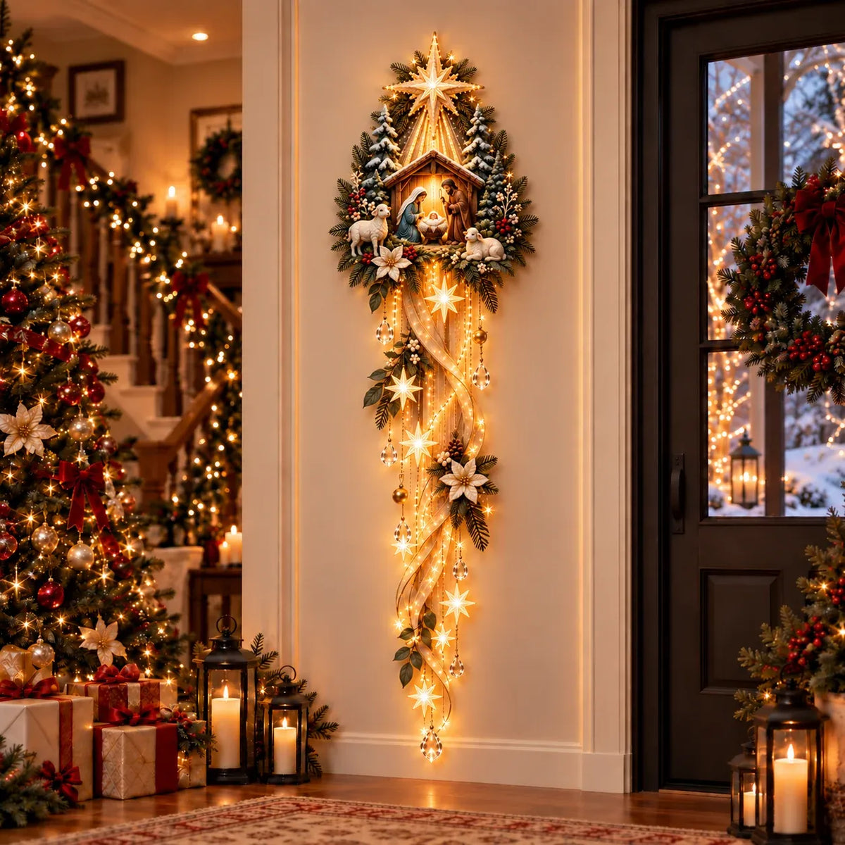 ✝️ Nativity Starfall Wall Light | Warm Golden Bethlehem Glow for Christmas Walls ⭐