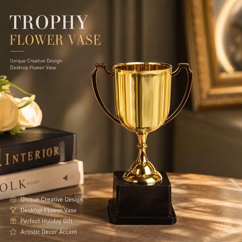 🏆 Creative Trophy Flower Vase