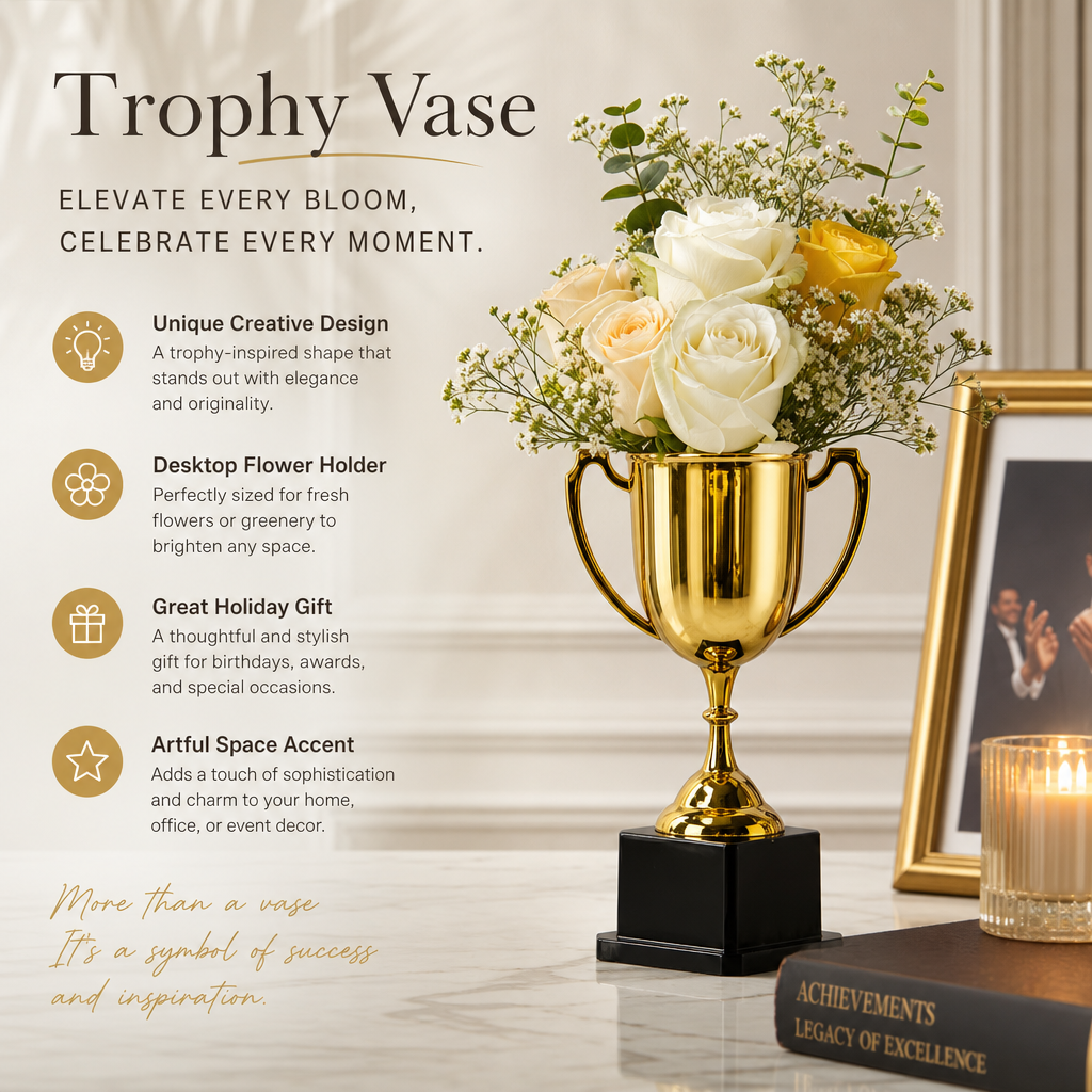 🏆 Creative Trophy Flower Vase
