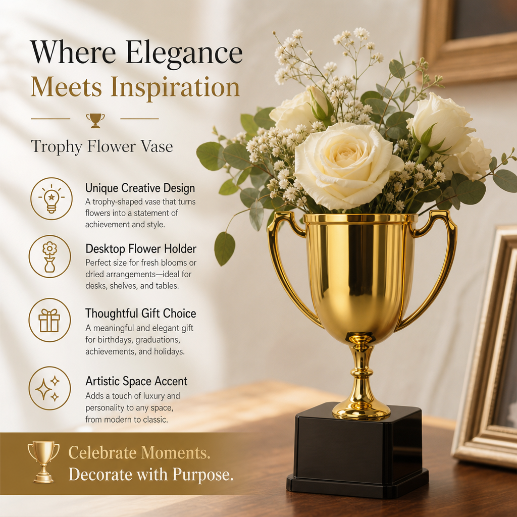 🏆 Creative Trophy Flower Vase