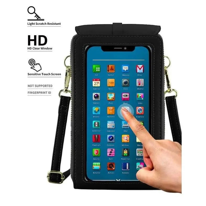👜📱 Simple and elegant touchscreen phone bag for women, designed to be worn over the shoulder.