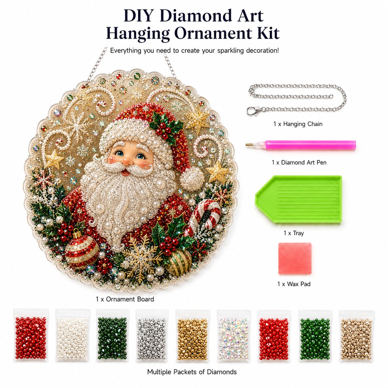 🎄Christmas Pearl Diamond Art Hanging Ornament Kit 🎅💎