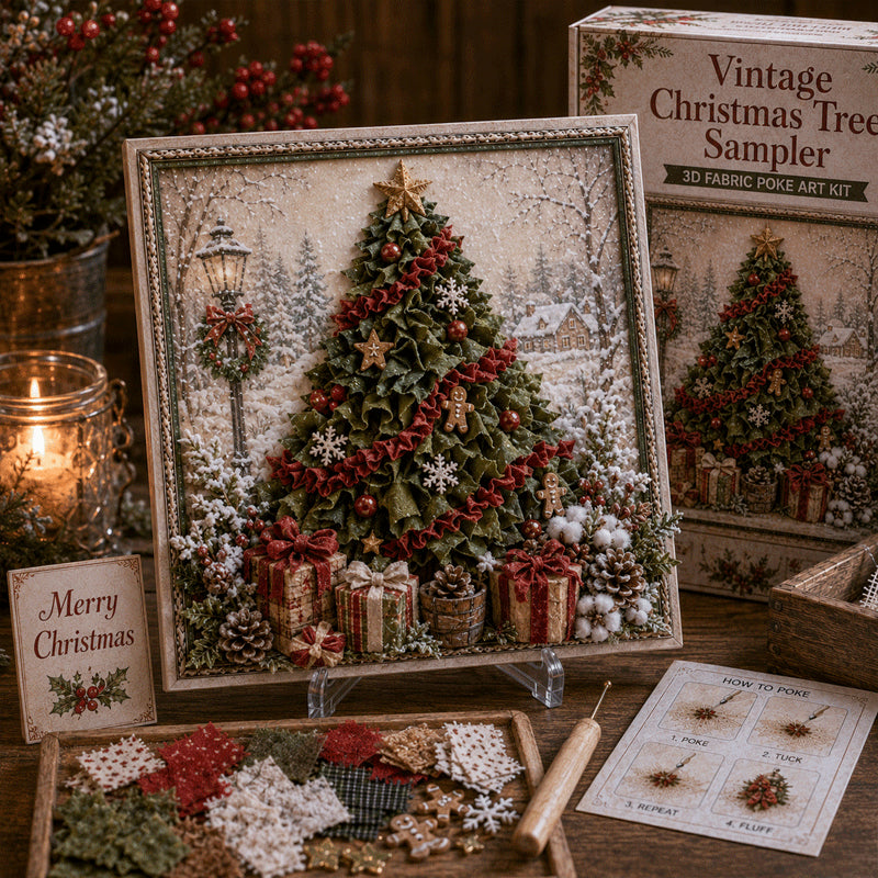 🎁 3D Christmas Fabric Poke Art Kit
