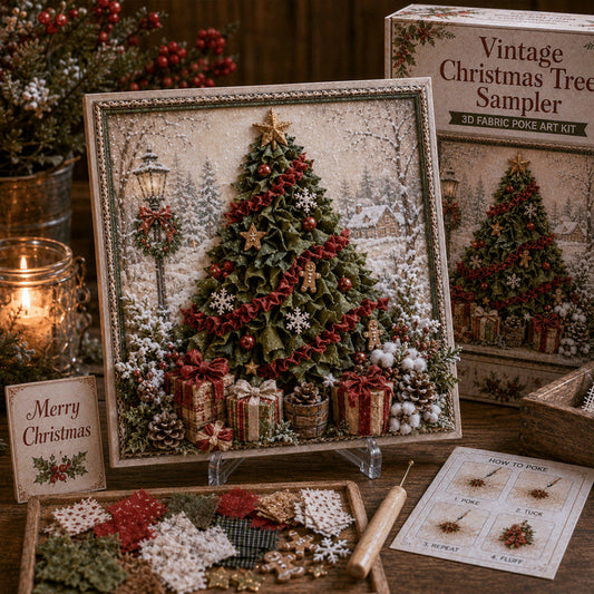🎁 3D Christmas Fabric Poke Art Kit