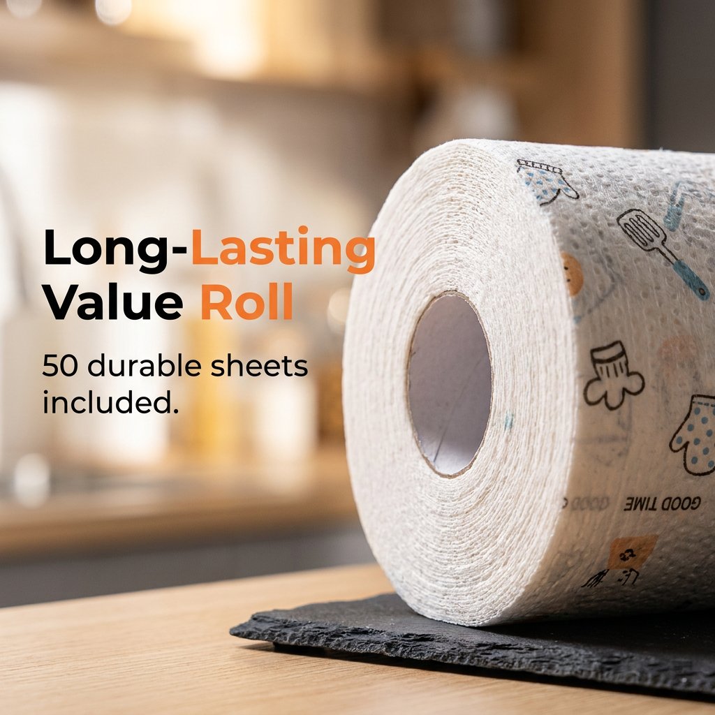 🔥 Roll of 50 reusable cleaning cloths – Wash, reuse, and clean more for less money🌿