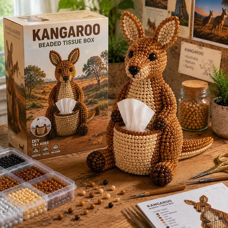 🔥Last Day 50% OFF 🦘 Beaded Animal Tissue Box DIY Kit
