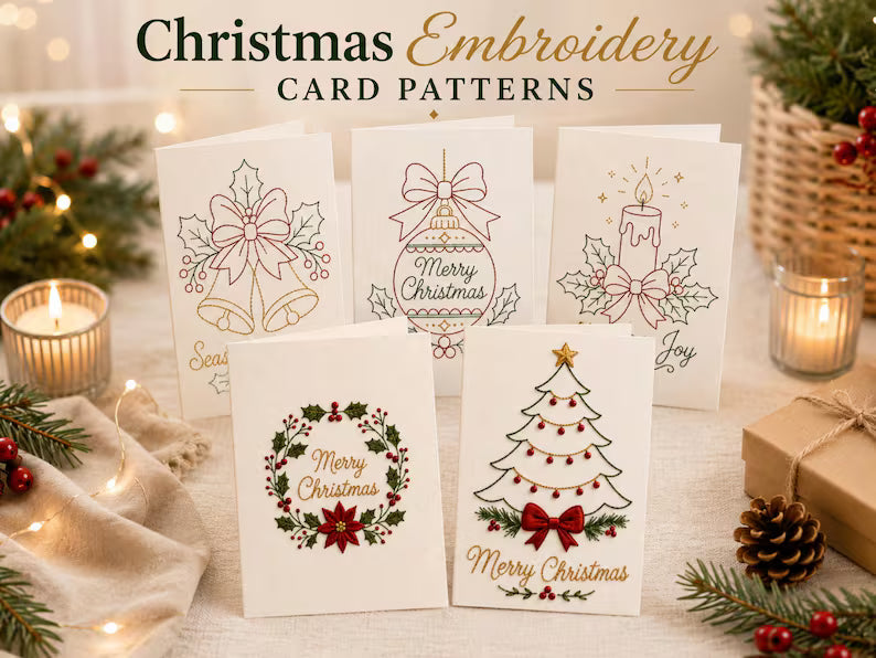 🌲Christmas Hand Embroidery Card DIY Kit | Stitch Your Way Into the Christmas Spirit ✨ 🎁