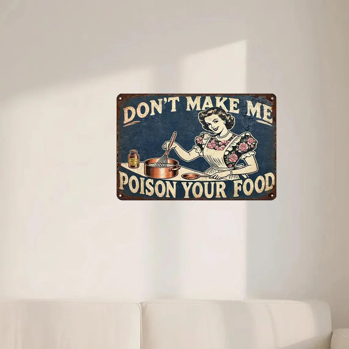 Funny Kitchen Metal Sign Retro Diner Humor Vintage Style Wall Art Playful Gift for Home…
